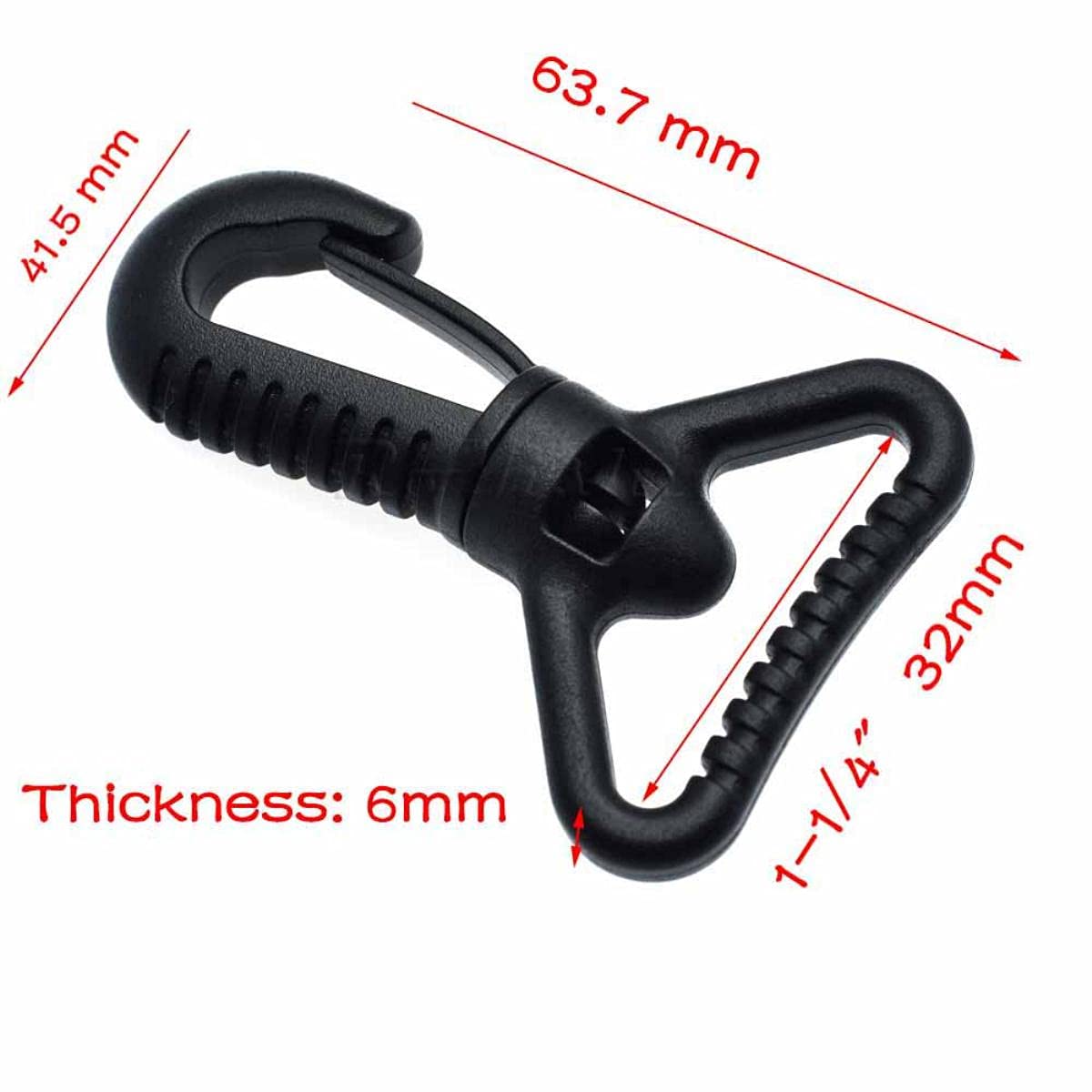 Ganchos giratorios de plástico para bolsos, cinturones, correas, llavero, accesorios de mochila, cinchas, 25 mm, 32 mm, 38 mm, 50 mm, 500 unidades, tamaño de cincha 25 mm