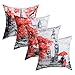 BLEUM CADE 4 Packs Throw Pillow Covers Black Red Color Eiffel Tower Big Ben Modern Couple Under Square Throw Pillow Cover Decorative Pillow Case Home Decor 18 x 18 Inch