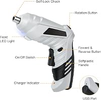 flintronic Mini Akkus Csavarhúzó LED Világítással - 3,6V, 1300 mAh, 25 Tartozékkal, USB Kábellel - Barkácsoláshoz, Csavarozáshoz 2