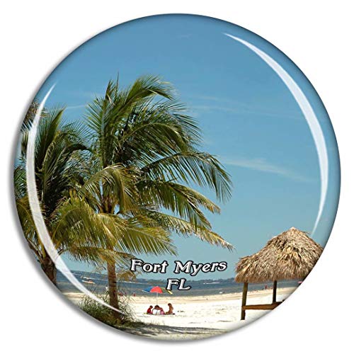 Imán de viaje cristal 3D Fort Myers Beach Florida USA miniatura 1