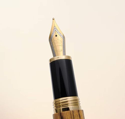 Miniatura 2 de JINHAO 9056 - Pluma estilográfica de madera natural hecha a mano (madera de tigre, punta mediana de 0.028 in)