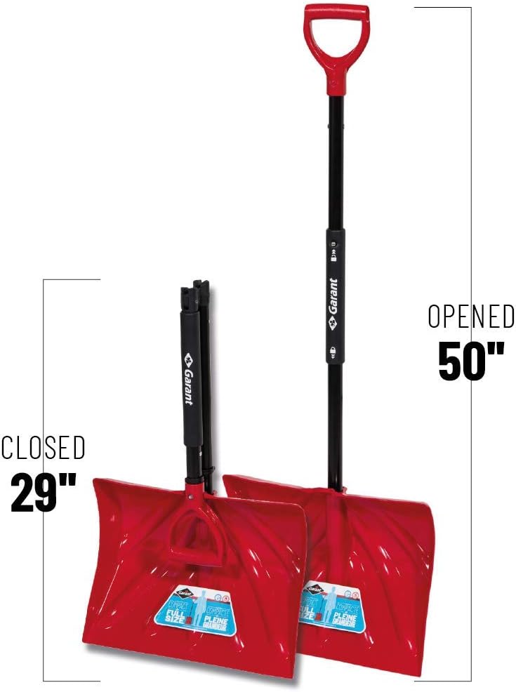 Garant 18" Poly Blade Snow Shovel, with Foldable Steel Handle