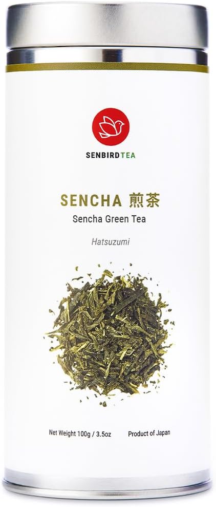 Senbird Premium Sencha - Japanese Green Tea - From Shizuoka, Japan - Loose Leaf Tea In Airtight Tea Tin (3.5oz/100g)