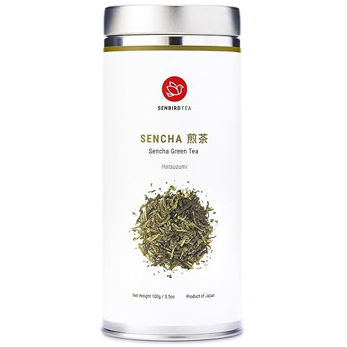 Senbird Sencha orgánico - Té verde japonés - de Shizuoka Japón - Té de hojas sueltas en lata de té hermética 35 oz100 g Senbird Sencha orgánico - Té verde japonés - de Shizuoka Japón - Té de hojas sueltas en lata de té hermética 35 oz100 g