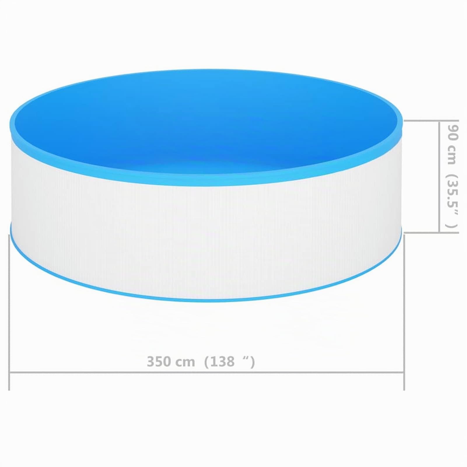 Mobili Piscina Fuori Terra 350x90cm Bianca, Mobili per Casa Interno Esterno Soggiorno Camera da Letto Decorazione da Mobili Camera