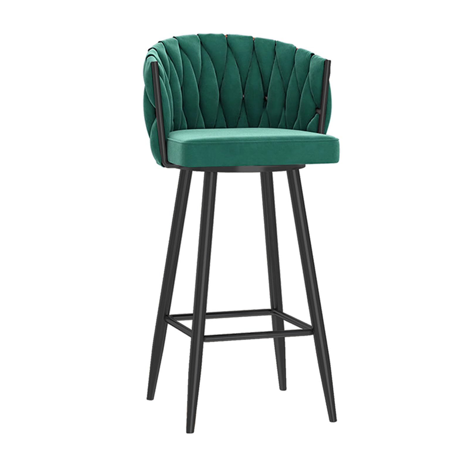 Tabouret de bar velours vert pivotant : fini le manque de confort à l'îlot