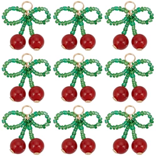 Breloques cerises en verre anti-ternissement pour réparer et personnaliser vos bijoux