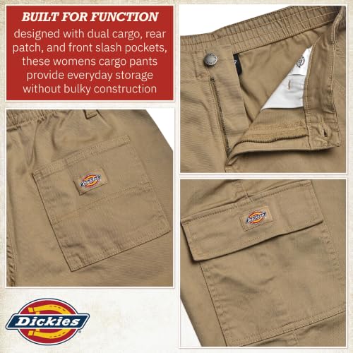 Image of Dickies Womens High Rise Cotton Twill Cargo Joggers Elastic Ankle