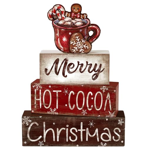 4Pcs-Christmas-Wooden-Tabletop-Decor-Christmas-Hot-Cocoa-Wooden-Block-Signs-Gift-Rustic-Xmas-Tiered-Tray-Decor-Merry-Christmas-Centerpiece-Sign-Farmhouse-Christmas-Table-Home-Party-Decor 4Pcs Christmas Wooden Tabletop Decor Christmas Hot Cocoa Wooden Block Signs Gift Rustic Xmas Tiered Tray Decor Merry Christmas Centerpiece Sign Farmhouse Christmas Table Home Party Decor