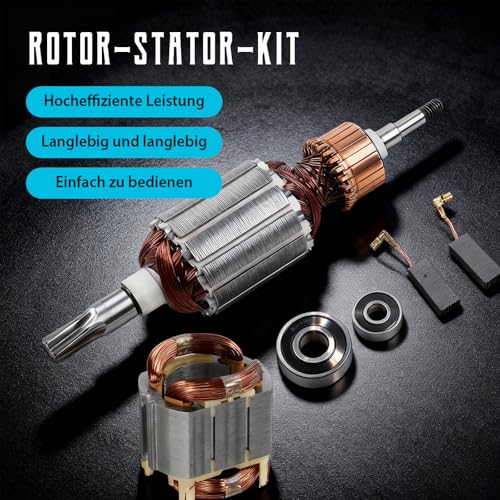 Rotor Stator Set,für Rotoranke und Kohlebürstenlager Ersatzsat,Ersatzteile Elektrowerkzeug,kompatibel mit Makita,für HR4001C HR4010C 513633-7 625758-6