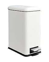Vista 21 de Cubo de basura pequeño para baño con tapa, cubo de basura de 1.3 galones con cubo interior extraíble, cubo de basura delgado con tapa de cierre