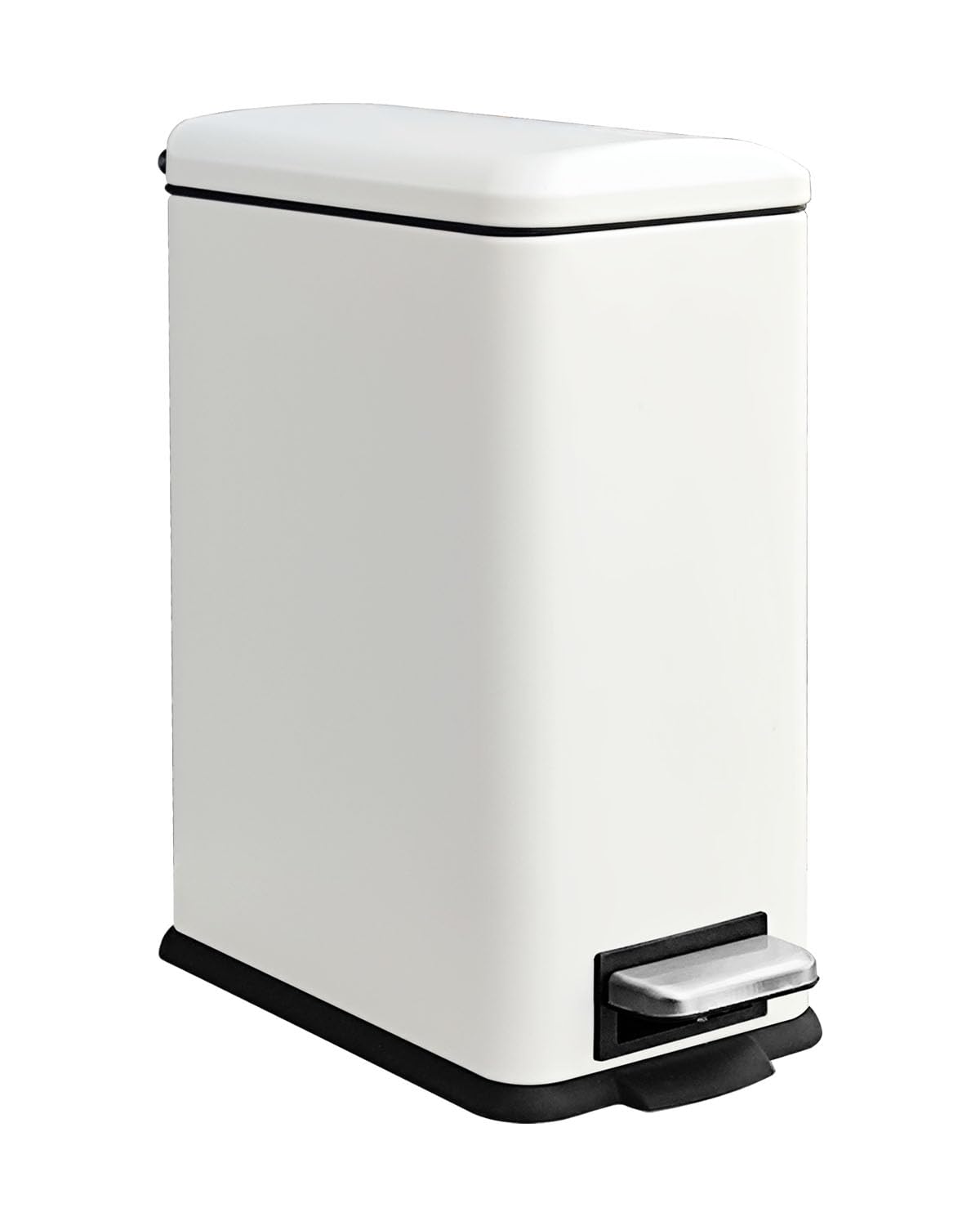 JM ·YIPENG Bathroom Bin 10L, Small Kitchen Bins with Soft Close Lid,Slim Pedal Bin with Removable Inner Bucket,Small Bins for Bathroom,Kitchen,Bedroom,and Office,white — image 1