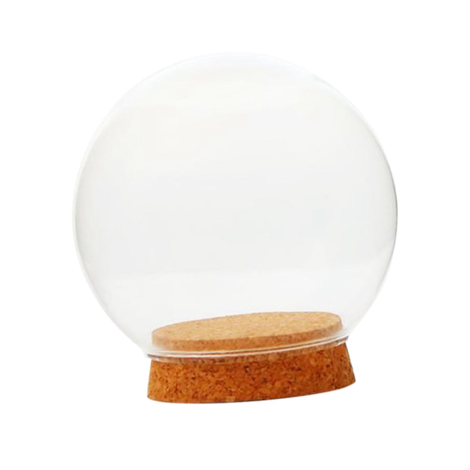 QIXCXAZ Protective Showcase Dome With Base Dome Flower Display Dustproof Clear With Solid Wood Base Home Aesthetics Protective Showcase Decorative Tabletop, 20cm