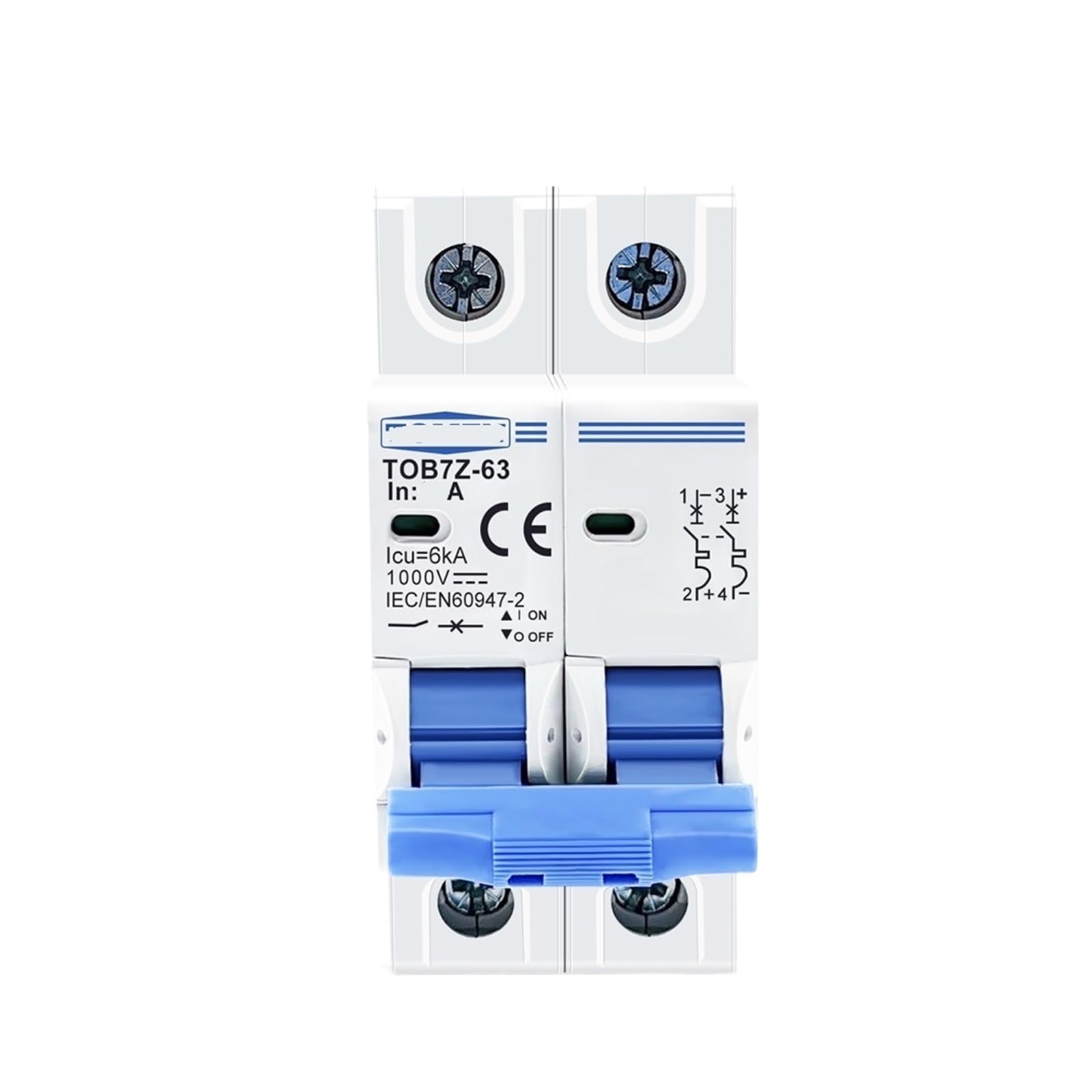 Disyuntor Solar DC 1000V 2P con corte de arco magnético para proteger inversores fotovoltaicos