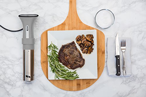 Sous Vide Immersion Circulator Cooker | UPGRADED - Only machine with DELAY-START Timer | Simplest to use & clean, set & go out of the box | BONUS Velvet Storage Sleeve & e-Recipe Book FREE - Thumbnail 2