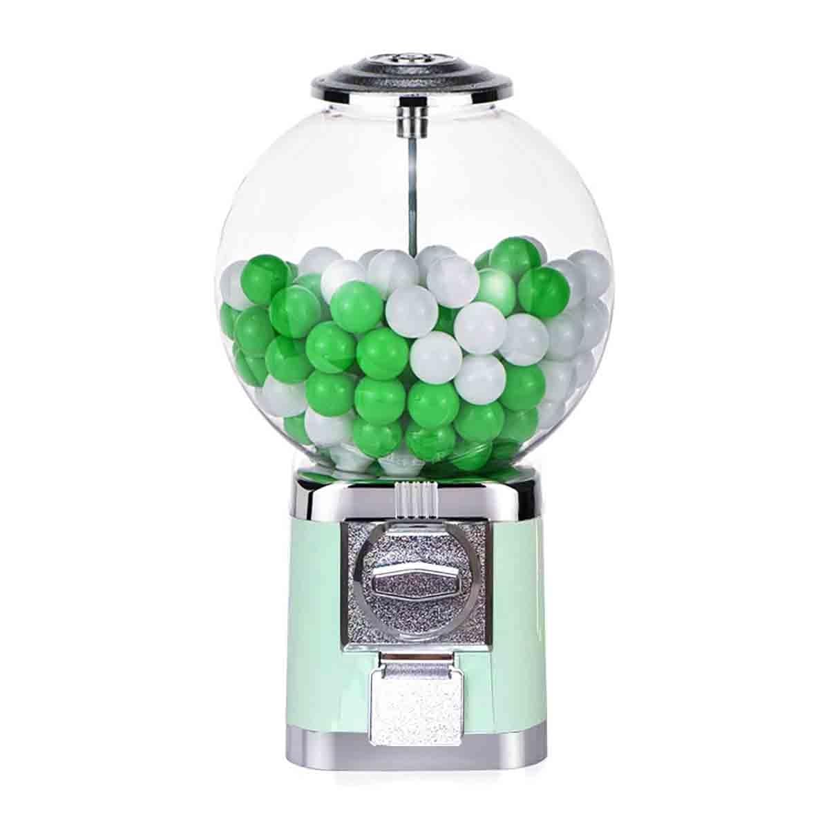 Candy Gumball-Automat. Großer Kaugummiautomat | Kommerzieller Bonbon-Kaugummiautomat, 100 leere Kugeln, 30 Edelstahlmarken(Green)