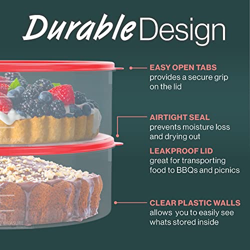 Houzzkingz Usa 10PC-1 Pie Carrier Cake Storage Container With Lid | 10.5 Inch Large Round Plastic Cupcake Cheesecake Muffin Flan Cookie Airtight Tortilla Holder thumb #2