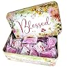 Strawberry & Cream Hard Candy in Wildflower Blessed Tin, 5.5 Ounces by Scripture Candy