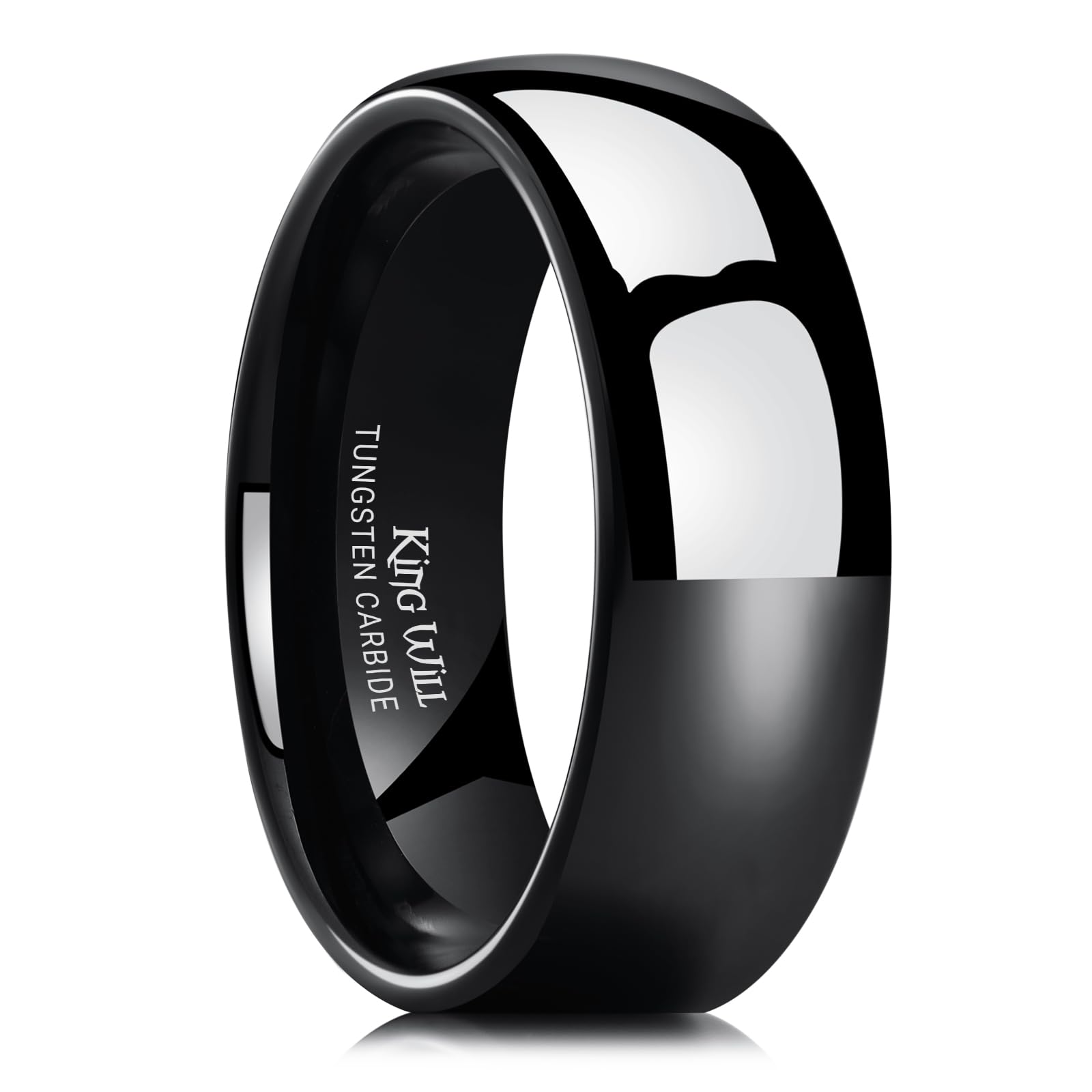 King Will Tungsten Carbide Wedding Band for Men Women Promise Rings for Couples Domed High Polish