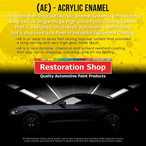 Restoration Shop RSP AE1901-KIT-M Jet Black (Gloss) Acrylic Enamel Auto Paint - Complete Gallon Paint Kit - Professional Single Stage High Gloss Automotive thumb #2