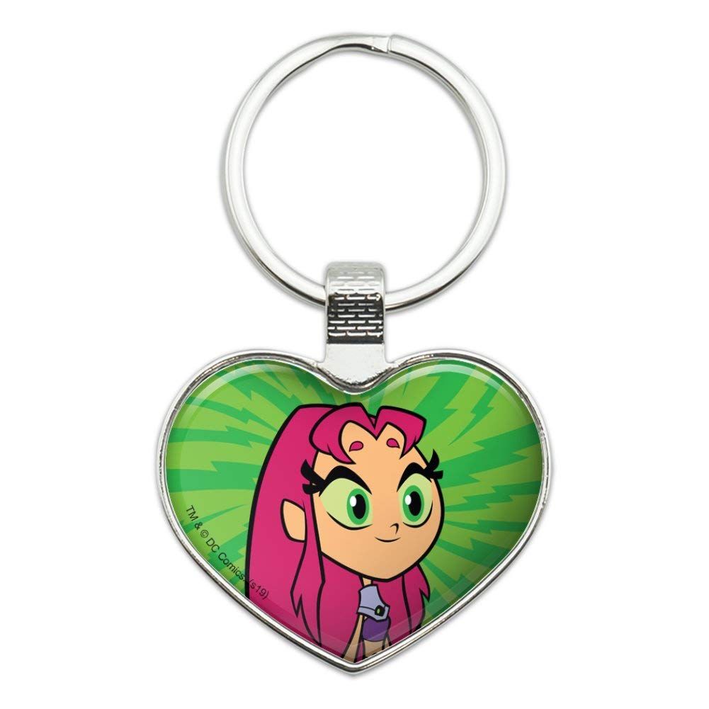 GRAPHICS & MORE Teen Titans Go! Starfire Keychain Heart Love Metal Key Chain Ring