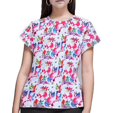 Momkonzz 3D Cat Graphic T-Shirt for Girls Cover