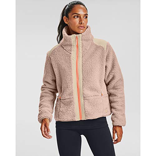 Under Armour Women's Legacy Sherpa Swacket , Blush Beige (252)/Panic Orange , Medium