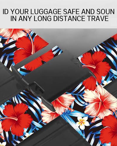Image of Luggage Straps for Suitcases, Adjustable Travel Belt, Durable Wide Luggage Strap, Cute Suitcase Strap Identifiers with Buckle, Bag Straps for Luggage, Luxury Purple Flowers
