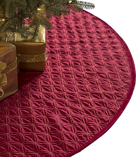 Balsam-Hill-84in-Lancaster-Cardinal-Red-Quilted-Christmas-Tree-Skirt Balsam Hill 84in Lancaster Cardinal Red Quilted Christmas Tree Skirt
