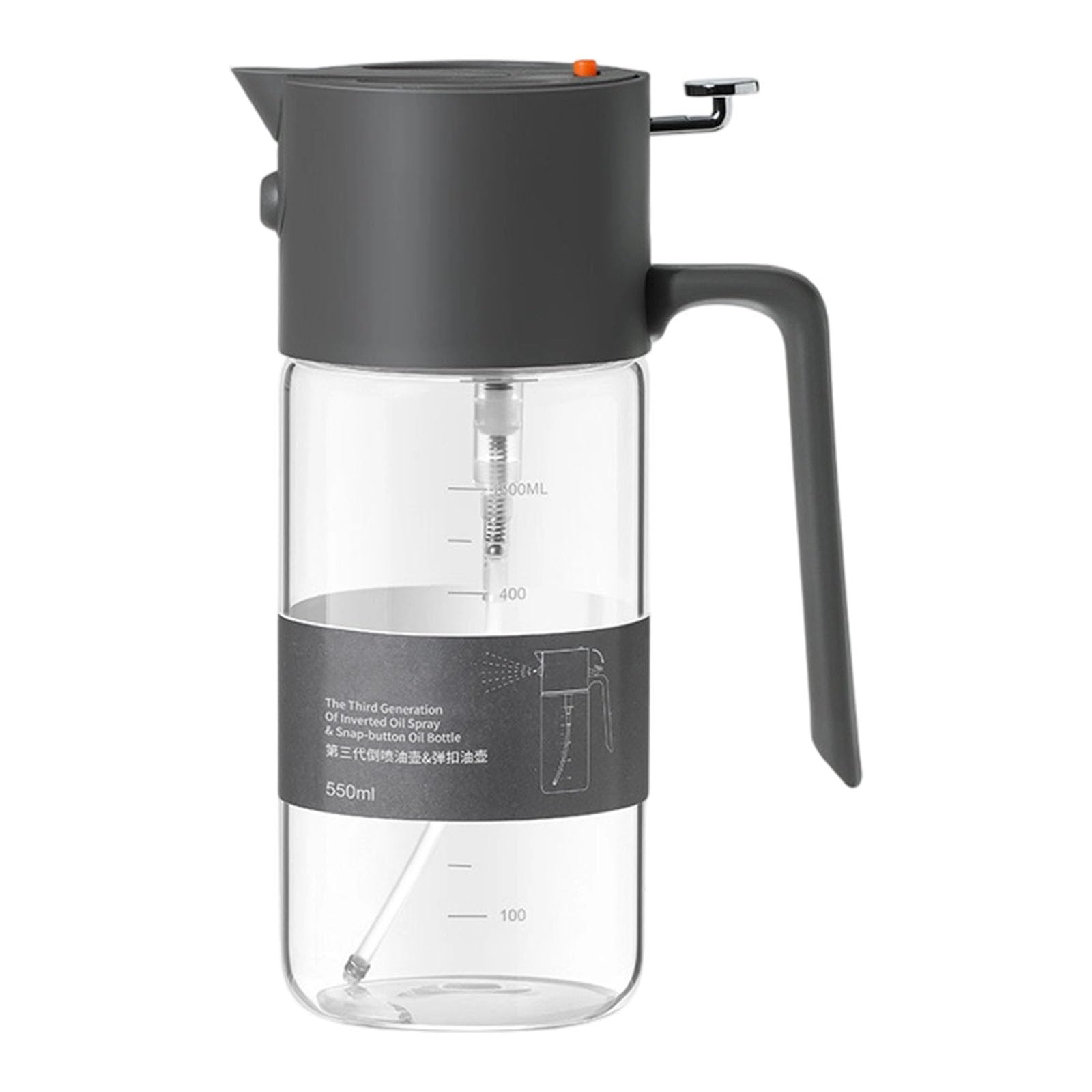 PANGBOER Premium 550ML Kitchen Oil Sprayer High Borosilicate Glass Dispenser Bottle for Cooking and Grilling Simple Dispenser