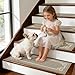 BEQHAUSE Stair Treads for Wooden Steps Non Slip Washable Carpet Stair Treads with Reusable Residue Free Backing Soft Polyester Stair Rugs Indoor for Kids Elders and Dogs, 15pcs,Taupe