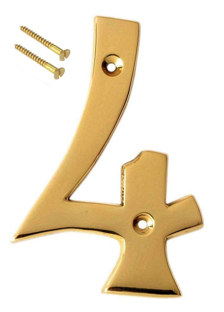 ESPLANADE Brass House Hotel Door Number 4 Inch - No 4 (Four) — Amazon image 7