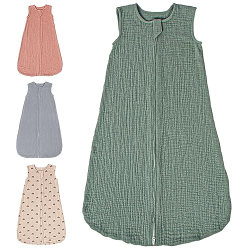 Image of PRIMLECT Baby Sleep Sack 6-12 Months, Muslin Baby Wearable Blanket,2-Way Zipper Toddler Sleeping Sack, Light & Breathable Sleep Sacks 0.5 TOG