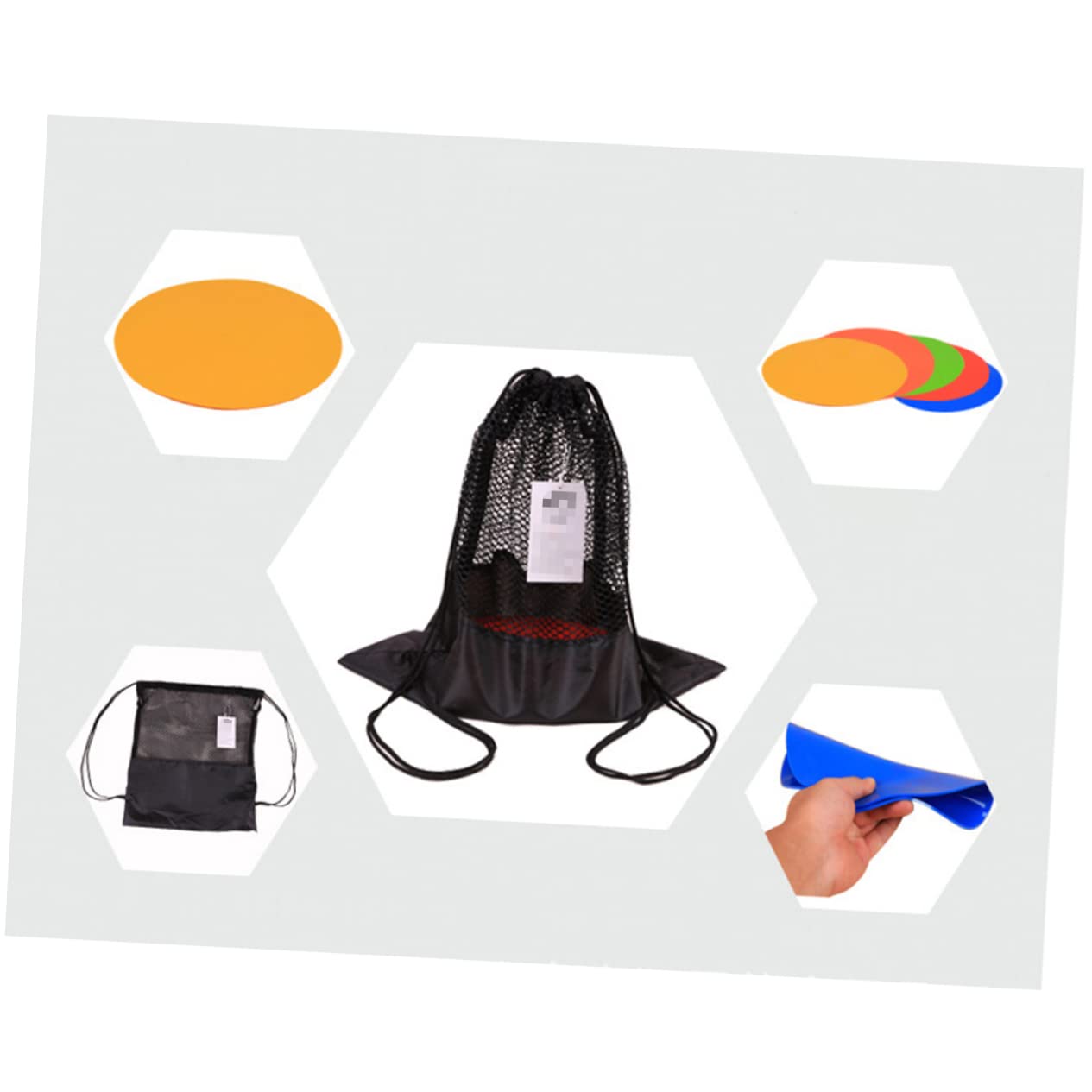 BRIGHTFUFU 6 Pcs Soccer Training Discs Round Football Markers TPE Material 23cm Size Non-Slip Design for Gym and Field