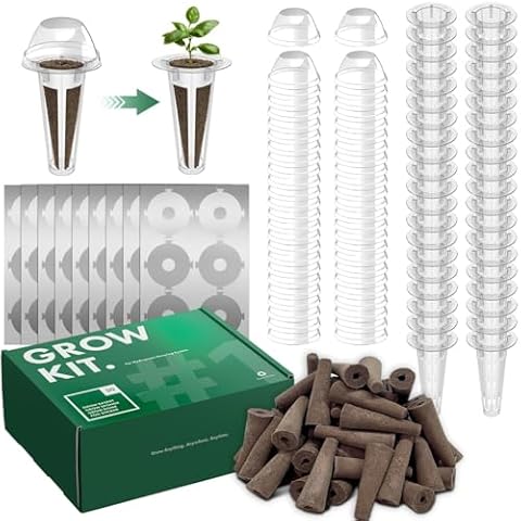 LYKOCLEAN 202pcs Hydroponic Pods Kit for Aerogarden and idoo, Grow Anything Kit with 50 Grow Sponges, 50 Grow Baskets, 50 Grow Domes, 50 Pod Labels, Compatible with Hydroponics Supplies for All Cover