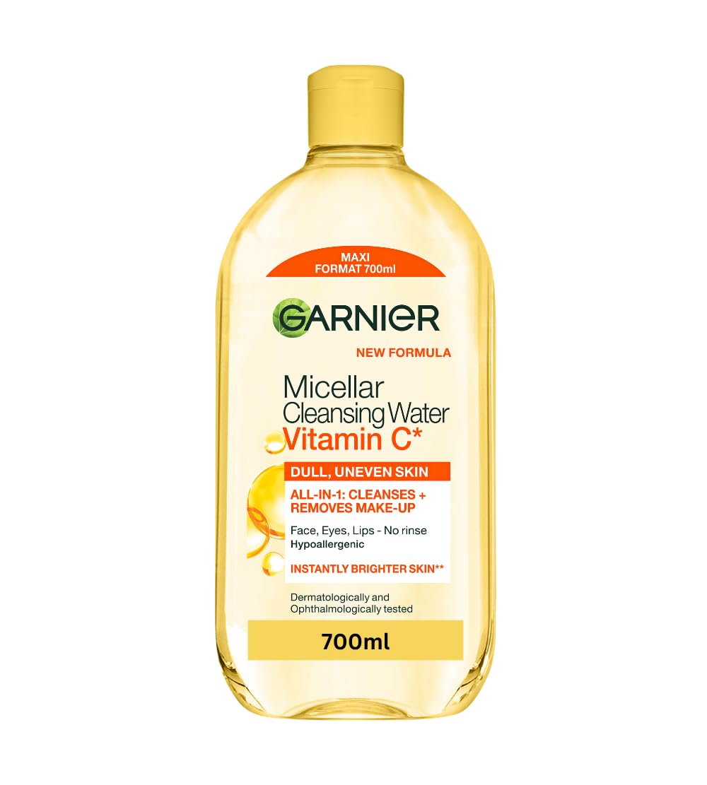 Garnier Micellar Vitamin C Water Gentle Face Cleanser & Makeup Remover Brightening Formula 700Ml