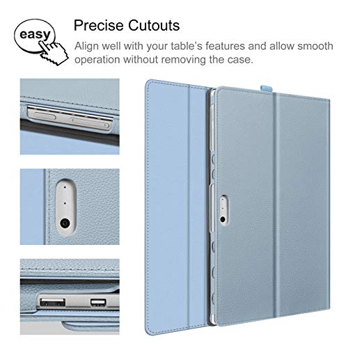 Image of Fintie Case for 12.3 Inch Microsoft Surface Pro 7, Surface Pro 6, Surface Pro 5, Surface Pro 4, Pro 3 - Portfolio Business Cover with Pocket, Compatible with Type Cover Keyboard (Ice Blue)