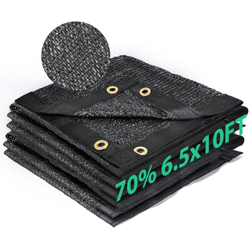 Kesfitt Garden 70% Shade Cloth, Resistant Sun Shade Net 6.5x10FT Mesh Tarp with HDPE Material and Reinforced Grommets Shade Trap for Greenhouse, Plant, Pergola, and Backyard Patio Sunshade