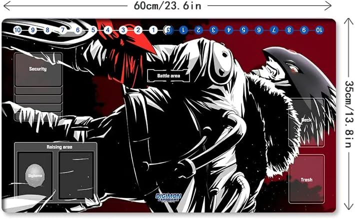 Miniatura 5 de Tapete de juego Mlikemat Digimon DTCG Mat Beelzemon Duel TCG CCG OCG Tapete de juego de cartas coleccionables con zonas + bolsa gratis (ZD002-550-SM)