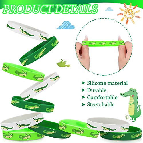 30 Pack Reptile Party Supplies Crocodile Silicone Wristbands Reptile Party Favors Crocodile Party Favors Bracelet Gifts Bag Stuffer For Reptile Crocodile Themed Birthday Party Supplies #TOP3