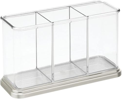 Miniatura 8 de mDesign Hyde Collection - Organizador de plástico para utensilios de cocina, organizador de almacenamiento para encimera de cocina, capacidad para
