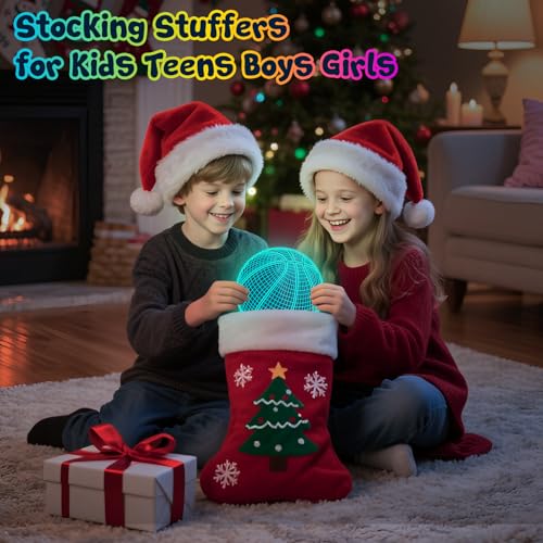 Linkax Basketball Gifts Stocking Stuffers for Teens Boys Girls, Basketball 3D Illusion Night Light Christmas Gifts for Ages 8-13, 5-15 Year Old Boy Birthday Present Room Decor