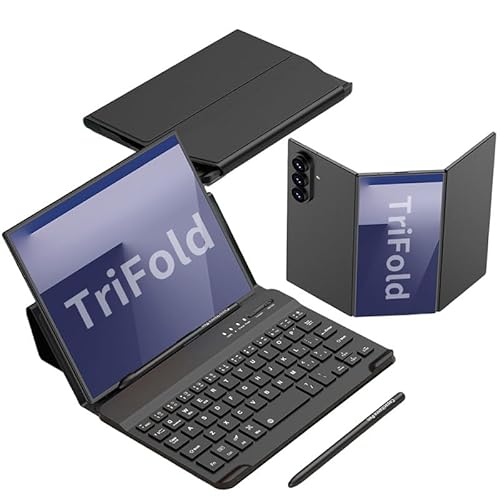 �K�pSamsung Galaxy ZTriFold�p���U�[�P�[�X�A�L�[�{�[�h�Ɨe�ʃy���A�|�[�^�u���~�j�u���[�g�D�[�X�L�[�{�[�h�уX�^���h�P�[�X�AGalaxy Z TriFold�p�g���x���Z�b�g (�u���b�N)