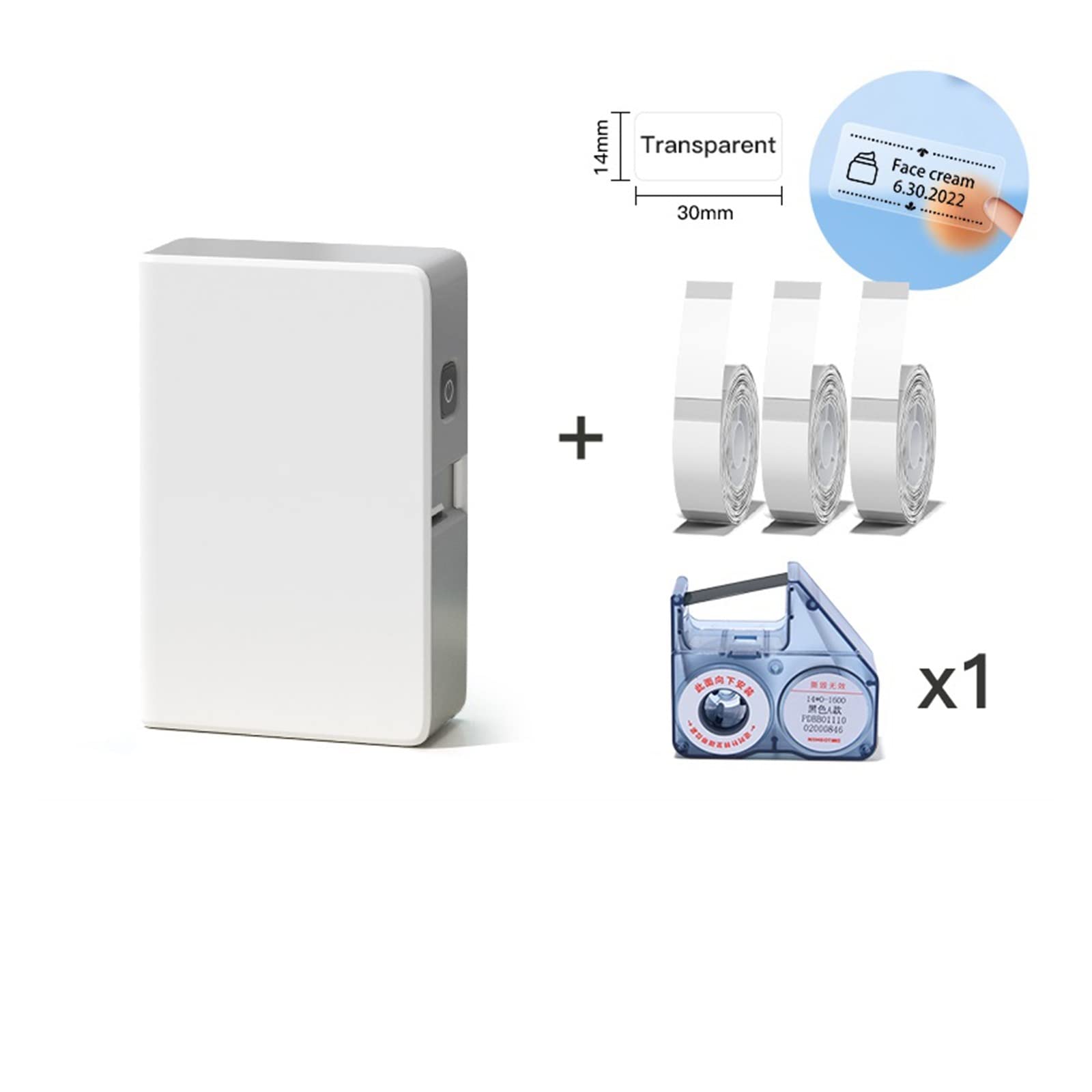 Thermal Transfer Label Printer Ribbon Label Sticker Mini Protable Labeller Maker for Storage(Add 3Trans Label)