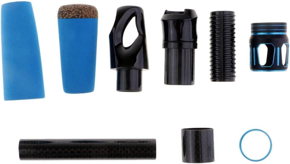 High Density EVA Fishing Rod Handle & Reel Seat Set | DIY Repair Kit | Corrosion- Carbon Tube | weight & Easy to Install | Suitable for Seawater & Freshwater | for Fishing - Blue, Spinning Reel Seat