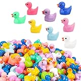 🐤Taille idéale : La figurine en résine animale de taille mini est suffisamment petite. Elle est disponible en 3 designs différents (lumineux/scintillant/coloré). Canards (100 pièces) de la taille d'une image de douche. La taille mini convient mieux pour la décoration, comme la décoration d'un zoo d'animaux, d'un jardin et plus encore.