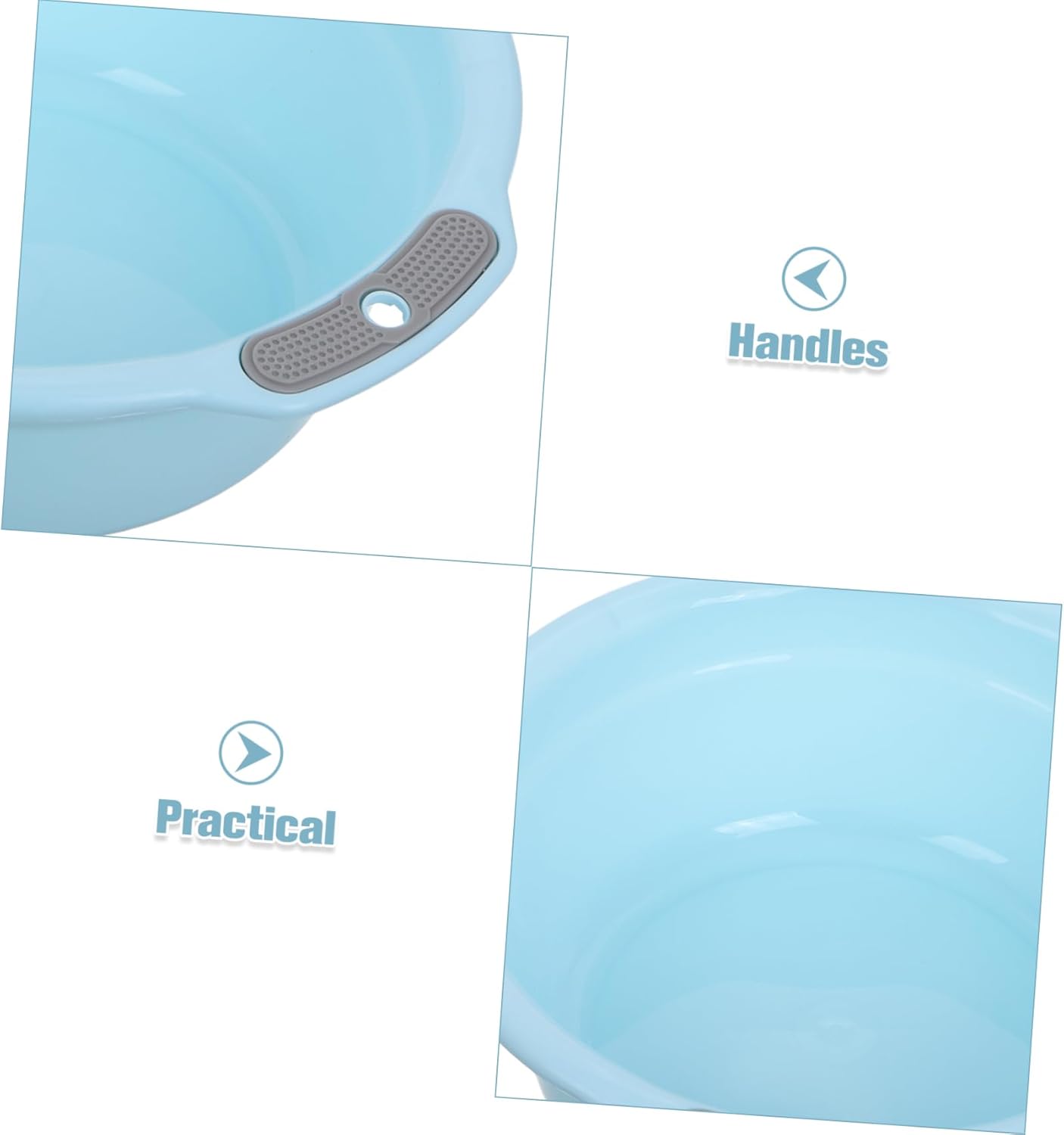 Transparent Plastic Wash Basin with Dual Handles Multifunctional Tub for Face Washing Laundry Vegetable Prep and More