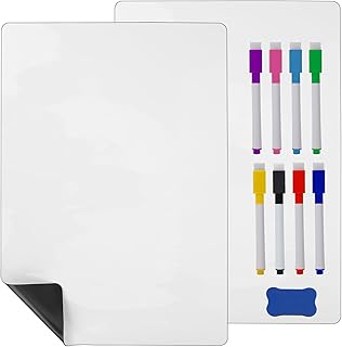 Hisredsun A4 whiteboard kühlschrank, magnettafel kühlschrank,8 White board-Stift, 1 Radiergummi Magnetic Soft Whiteboard für Haus, Büro, Schule