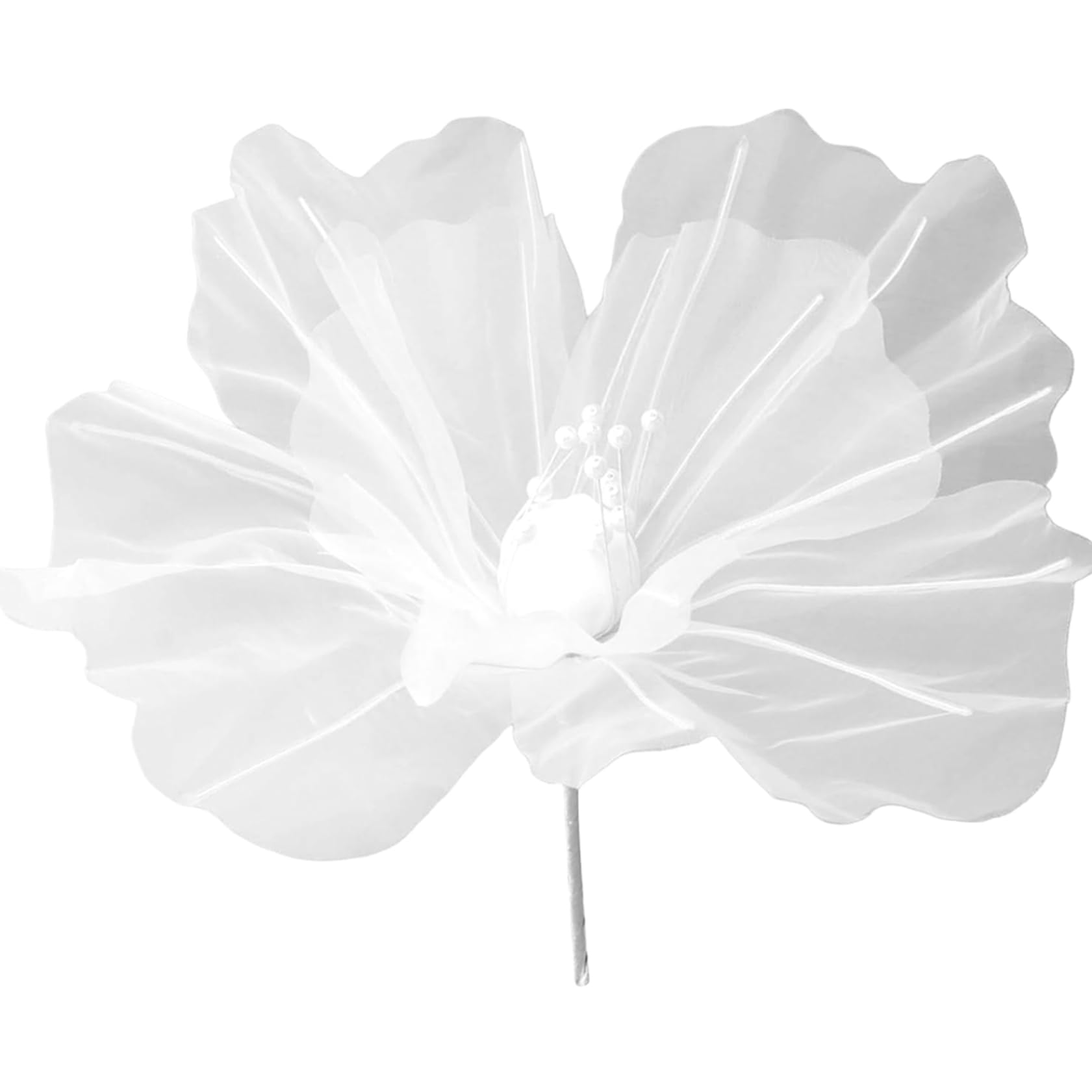 Fleurs artificielles géantes de 20 pouces décorations florales en gaze blanche faciles à bricoler