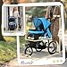 PawHut Hundewagen Hundebuggy klappbar für Hunde & Katzen bis 20 kg Katzenbuggy mit geländegängige Gummiräder Kissen Netzfenstern Türen Katzenwagen mit Aufbewahrungskorb Buggy Blau
